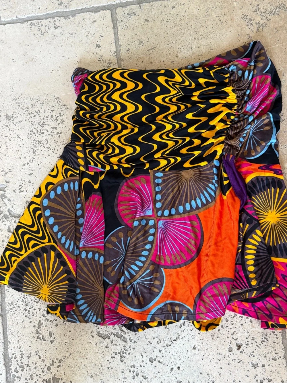 Rare vintage? Missoni knit boho colorful Skirt Sz 4 pull on mini - Picture 4 of 9